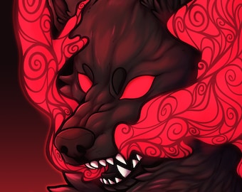 Wolf Smoke Print: Holographic Finish, 11x14" Poster