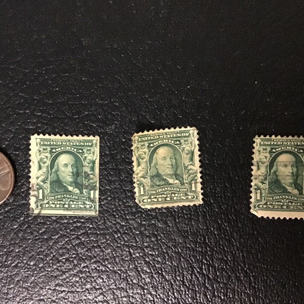 buy old stamp paper online Very old small 1900 Benjamin Franklin United States of America stamps u get all three