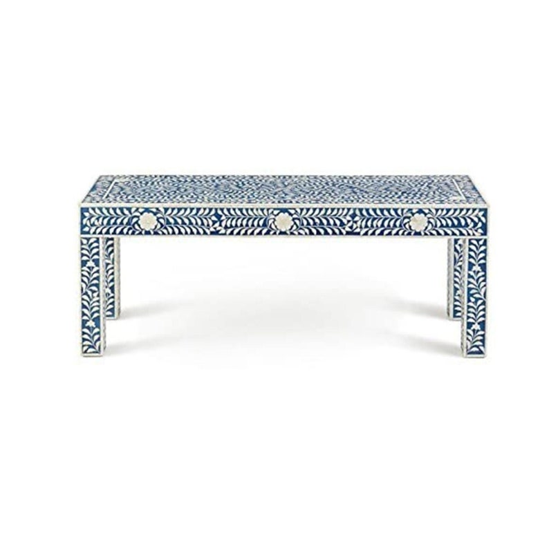 Handmade Bone Inlay Wooden Modern Floral Pattern Coffee Table Fu Handmade Bone Inlay Wooden Modern Floral Pattern Coffee Table Fu