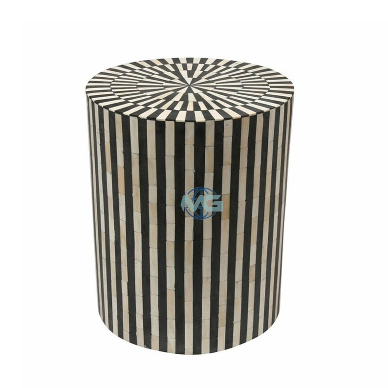 Handmade Bone Max 84% OFF Inlay Max 64% OFF Wooden Modern Striped Pattern E Side table