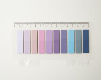 Colorful Sticky Note Tabs with Ruler, 3 Ring Binder Page Markers