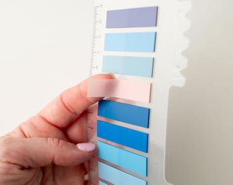 Multicolor Sticky Note Tabs with Clear Ruler Binder and 3 Ring Journal Page Markers, Colorful Index Tabs for School, Office & Planners