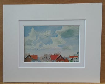 David HOCKNEY Bridlington Rooftops and Clouds from Midsummer East Yorkshire 2004 David HOCKNEY Soft White Double Mount Excellent