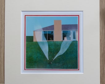 David HOCKNEY A Lawn Sprinkler Print in 12" x 12" Soft White Mount Excellent