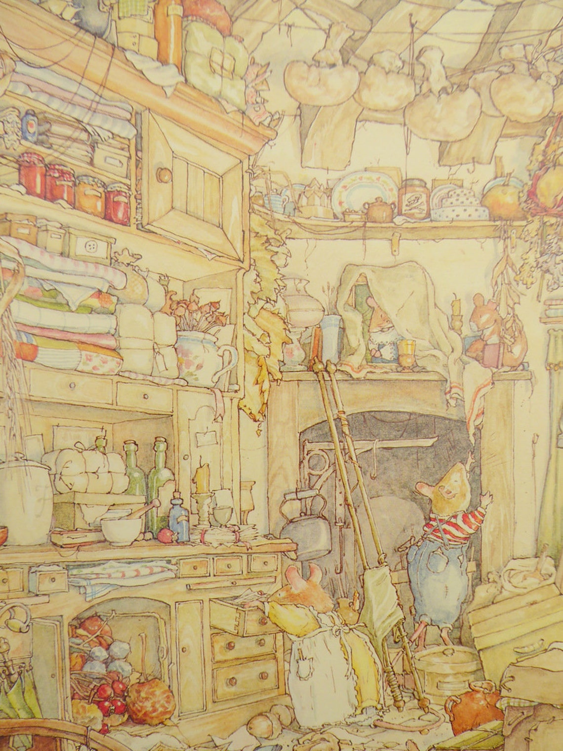 Brambly Hedge mounted print IN AUTUMN KITCHEN 12 x | Etsy