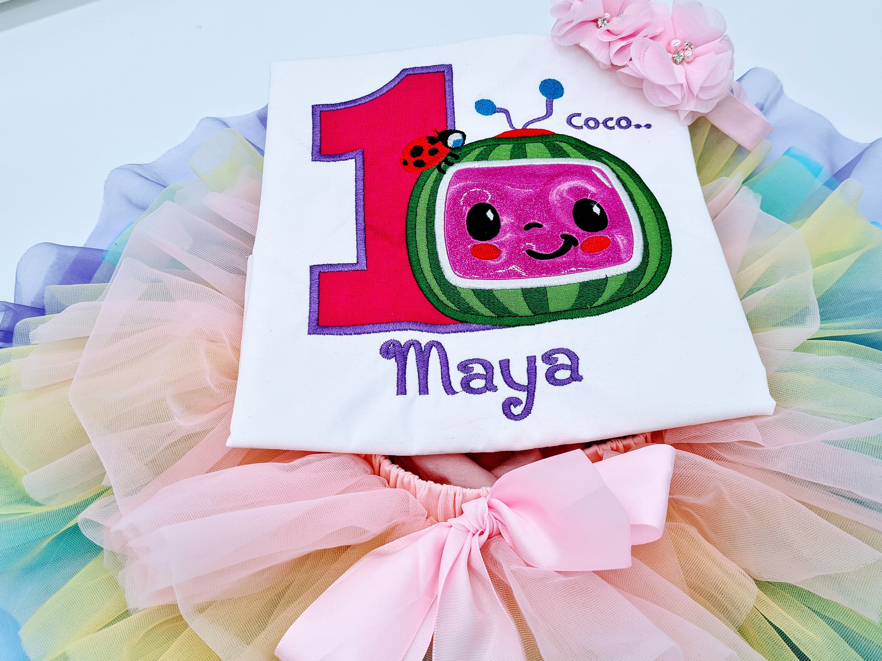 Cocomelon Outfit for Girls. Cocomelon Birthday. Personalised - Etsy Israel