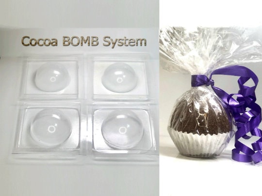 3" HEART shaped Hot Cocoa Bomb Mold system 4-piece
