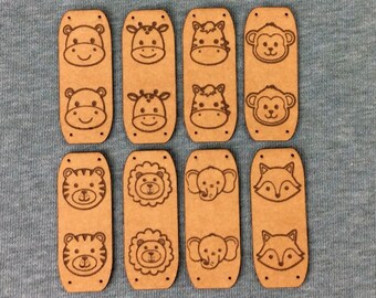Various cute Safari Wild animal faces to sew on from SnapPap for children's clothing