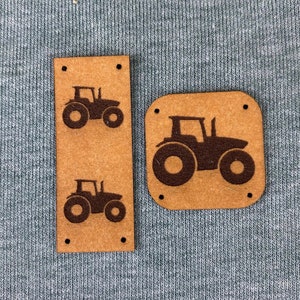 Nählabel/ Falzlabel/ Patches/ Baustellenfahrzeuge/ Traktor/ Lastwagen/ LKW/ Bagger/  Label zum Annähen/ Veganes Leder/ Aufnäher