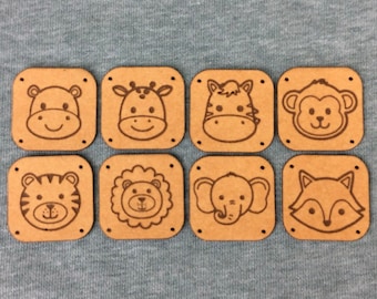 Safari/ Label/ Patch/ SnapPap/ Elephant/ Fox/ Fox Applique/ Children's Clothing / Patches/ Sewing