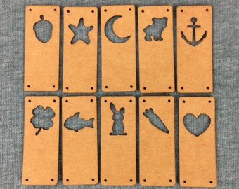 Sewing label/ Fold label/ SnapPap/ Sew-on label/ Rabbit/ Starfish/ Heart/ Cloverleaf/ Fish/ Anchor/ Snappap label/ Vegan leather/ Patch