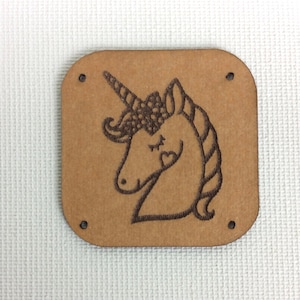 Sewing label/ patch/ unicorn/ rainbow/ label for sewing/ snappap/ vegan leather/ personalization/ various motifs/ children's clothing