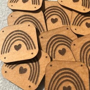 Sewing label/ patch/ rainbow/ sewing supplies/ label for sewing, Snappap label, vegan leather, sewing/ patches various motifs, children's clothing