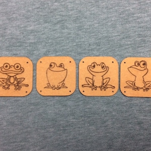 Sewing label/ Fold label/ SnapPap/ Sew-on label/ Frog / Snappap label/ Vegan leather/ Patches / Frogs / Patches for children's clothing