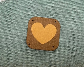 Sewing Label,Patch,SnapPap,Label for Sewing,Snappap Label,Vegan Leather,Sewing,Heart,PatchVarious Motifs,Children's Clothing