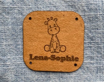 Sewing label,Patches,SnapPap,Label for sewing,Snappap Label,Vegan leather,Sewing,Giraffe,PatchesVarious motifs,Children's clothing