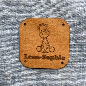 Sewing label,Patches,SnapPap,Label for sewing,Snappap Label,Vegan leather,Sewing,Giraffe,PatchesVarious motifs,Children's clothing