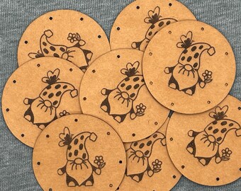 Sewing label/ Patches/ Patches/ Sew-on label/ Gnome vegan leather/ Sewing/ Sew-on/ Children's clothing/ Patches