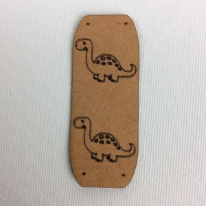 Sewing label/ Patch/ Dino/ SnapPap/ Sew-on label/ Snappap/ Vegan leather/ Folded label/ Patch/ Dinosaur/ Children's clothing
