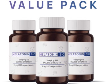 3x Melatonina 120 compresse - 5 mg / Testato in laboratorio / Spirulina blu / Prodotto e spedito dall'UE