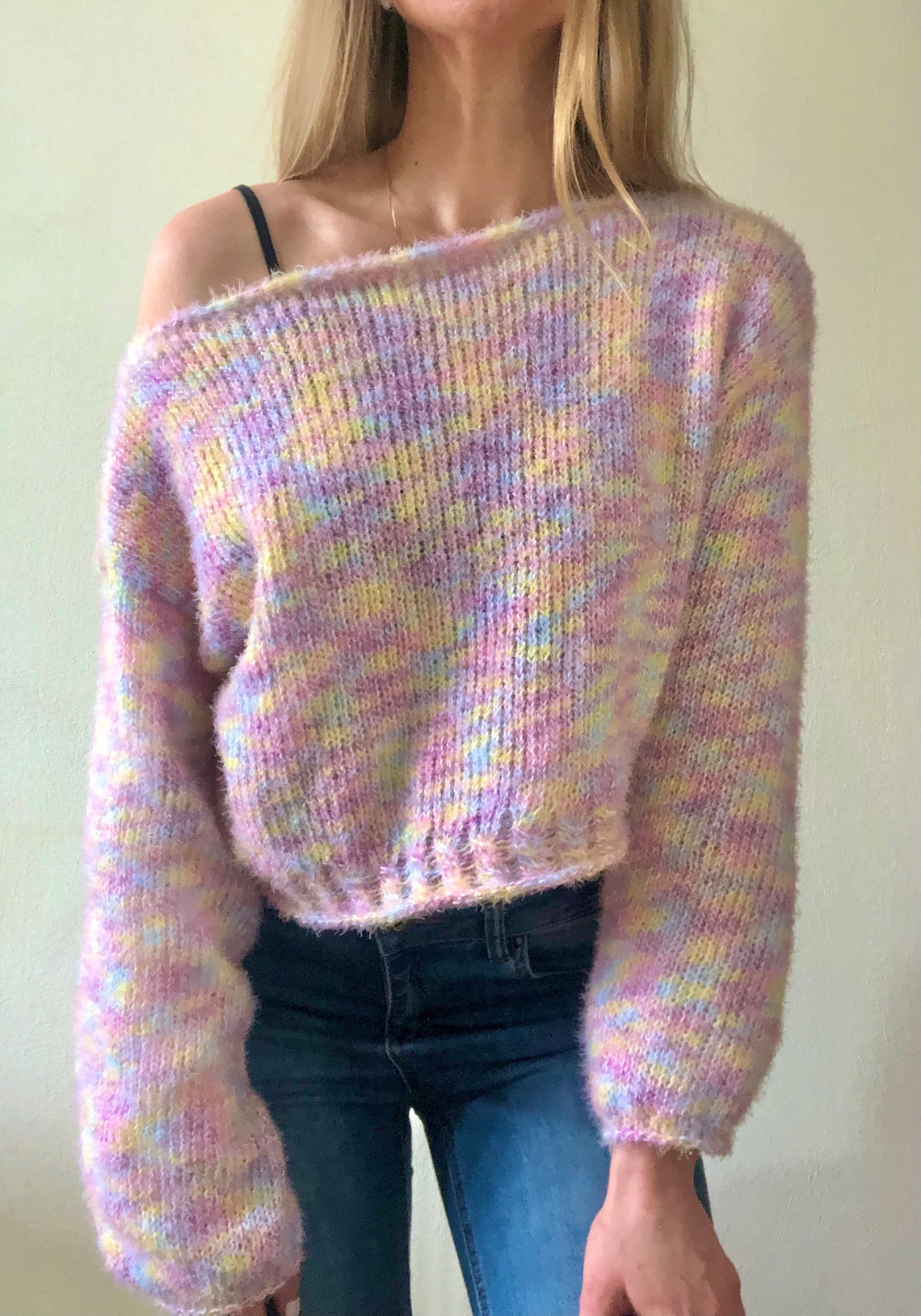 Cropped sweater spring new pastells pastelcolored in the new Etsy