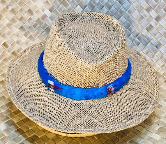Teal Goose Feather Hatband: Handmade Hawaiian Lei Humupapa  display picture 2