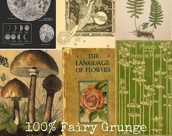 Fairy Grunge aesthetic posters vintage room decorchristmas printable wall art set