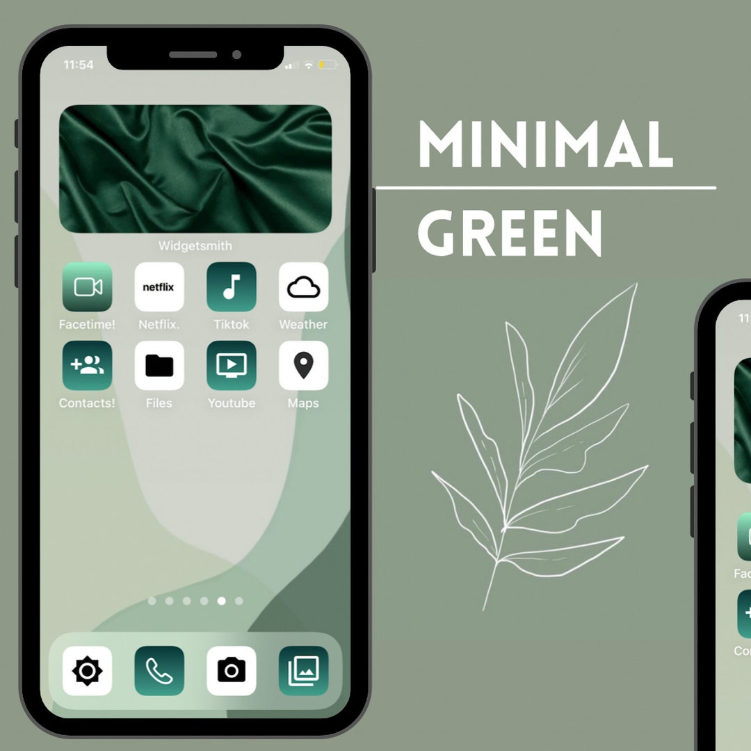 Minimal Green App Icons- Widgets- Wallpaper - Etsy
