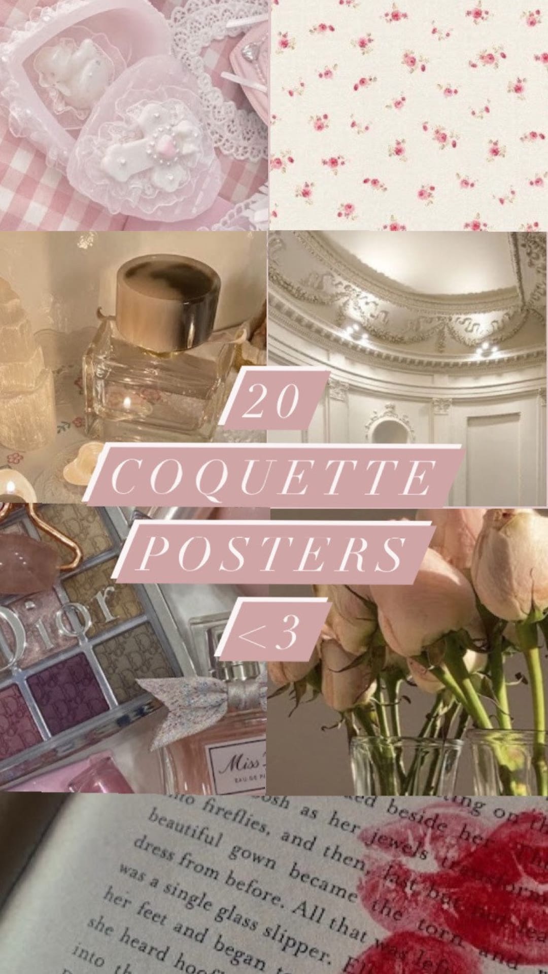 Coquette Aesthetic Poster Set of 15 / Coquette Aesthetic / Pink Aesthetic /  Coquette Wall Decor / Coquette Decor / Pink Wall Decor / 