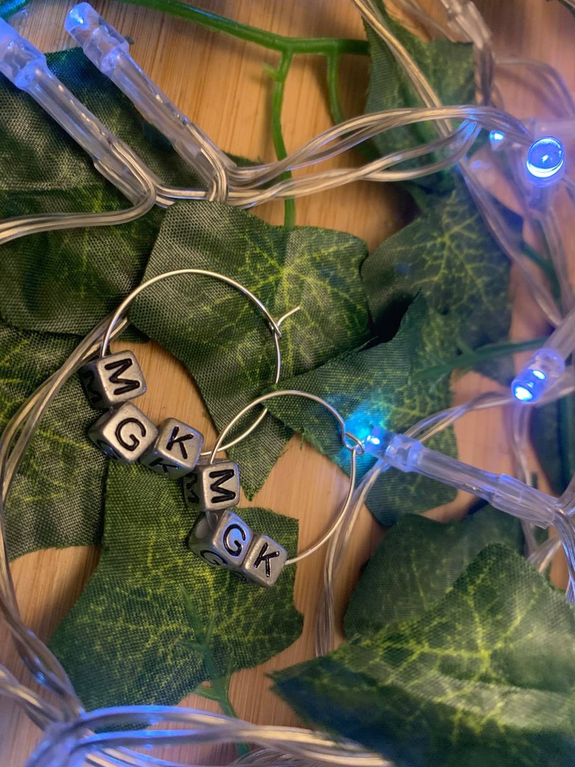 Machine Gun Kelly 'MGK' silver beaded hoop earrings Etsy