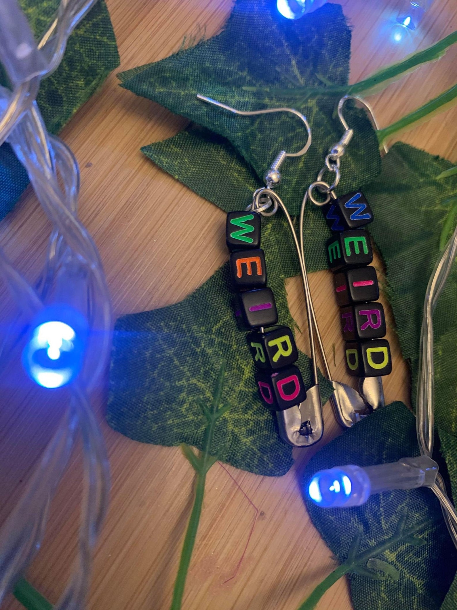 YUNGBLUD 'Weird' handmade safety pin earrings Etsy