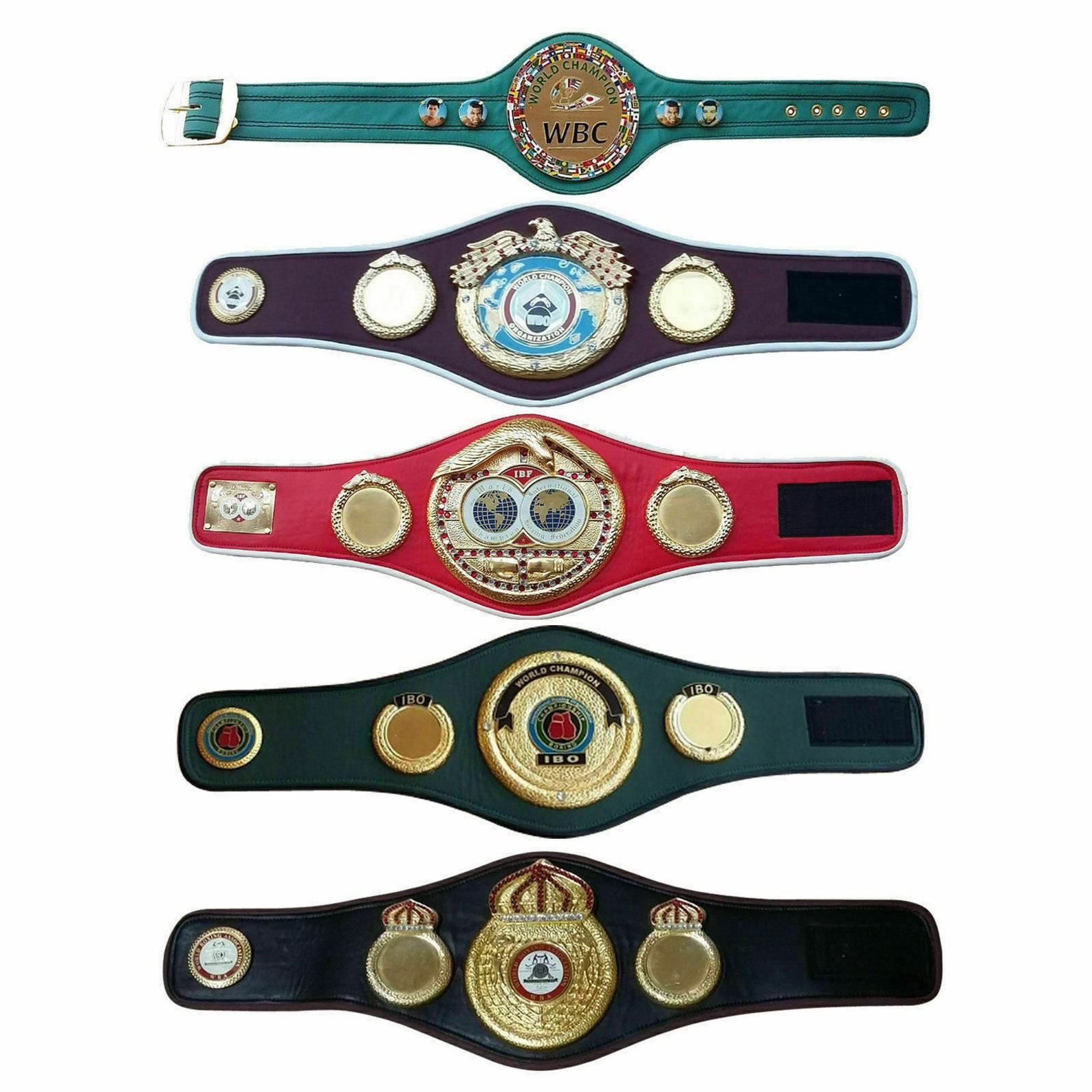 Ibo ibf wba wbc wbo adult boxing champion title belts set of 5 Etsy