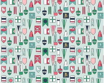 Flags from Riley Blake Designs - Ahoy Mermaids - Flags in Seafoam