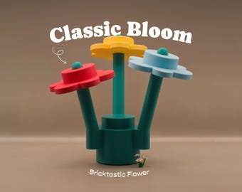 Bricktastic Flower – Classic Bloom: Decoração modular para minifiguras inspirada em peças LEGO®