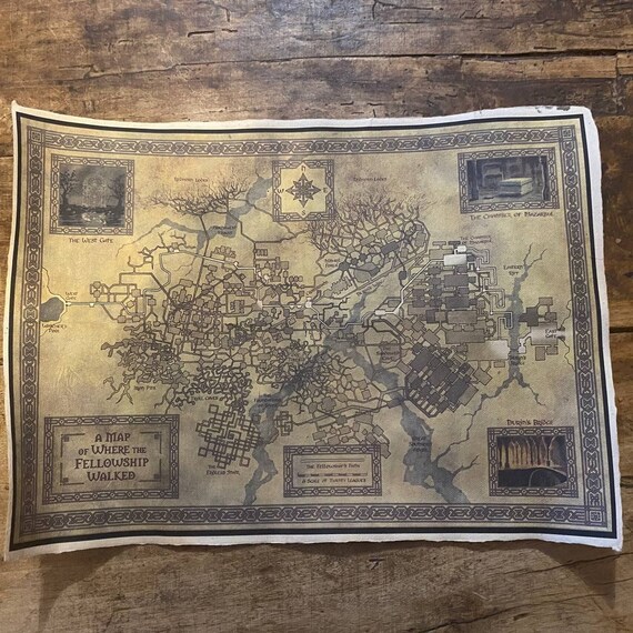 Moria Lord Of The Rings Map Map Of The Mines Of Moria Lord Of The Rings Map Reproduction | Etsy