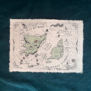 Map of Berk, Map of Berk How To Train Your Dragon map, reproduction on 100% COTTON A3 paper