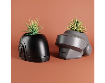 Daft Punk Helmet Planter | DJ Gift | Music | 3D Printed | Air Planter | Novelty Gift