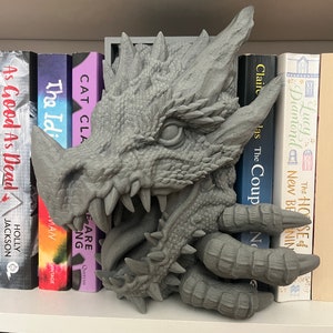 Dragon Book Nook, 3d Printed Fantasy Book Shelf Décor and Bookends