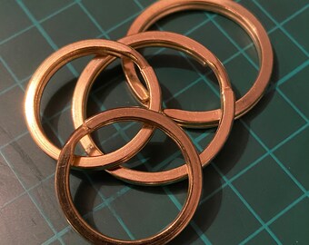 Solid brass split ring x2 Various sizes available