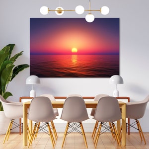 Colorful Sunset of Beach Art for Bedroom Decor, Sunset Wall Art, Beach Wall Painting, Beach Design Wall Art, Beach Modern Wall Decor