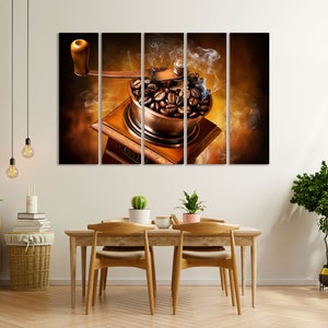 Coffee Art for Wall, Coffee Beans Picture on Canvas, Coffee Artwork Decor, Coffee Art Print Canvas, Coffee Picture Print