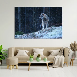 Wolf Art for Gift Wolf Art Print on Canvas Wolf Decor Wall Wolf Modern Wall Art Wolf Painting for Wall Wolf Large Wall Decor Wolf Art Print