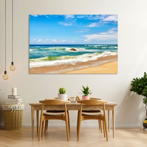 Ocean Waves Art for Wall Decor, Seascape Modern Decor, Beach Painting on Canvas, Beach Print Canvas, Coast Wall Art, Beach Large Decor