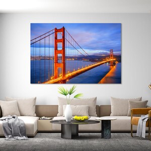 Golden Gate Bridge Print Canvas, San Francisco Painting for WAll, San Francisco Travel Art for Gift, Golden Gate Bridge Design Decor Wall