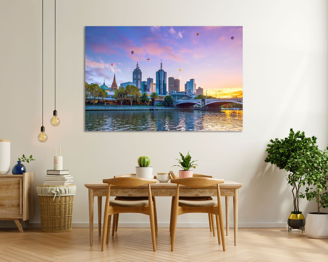 Melbourne City Skyline for Home Decor, Melbourne Cityscape With Air
