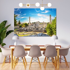 Temple of Apollo Decor for Home, Architecture of Turkey Print Art for Wall, Temple of Apollo Decor for Home, Ancient Didim Canvas Print