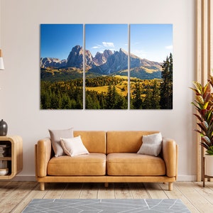 Dolomites in Italy Print Canvas, Alps Mountains Painting on Canvas, Italy Nature Print, Dolomites Mountains Modern Art for Home