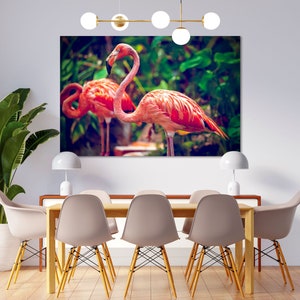 Pink Flamingo for Wall Decor, Flamingo Art Print on Canvas, Tropical Bird Picture for Wall, Flamingo Modern Art for Home, Flamingo Artwork