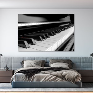 Piano Black and White Decor for Interior, Piano Print Canvas, Classical Music Art for Gift, Music Lover Art, Classical Music Decor