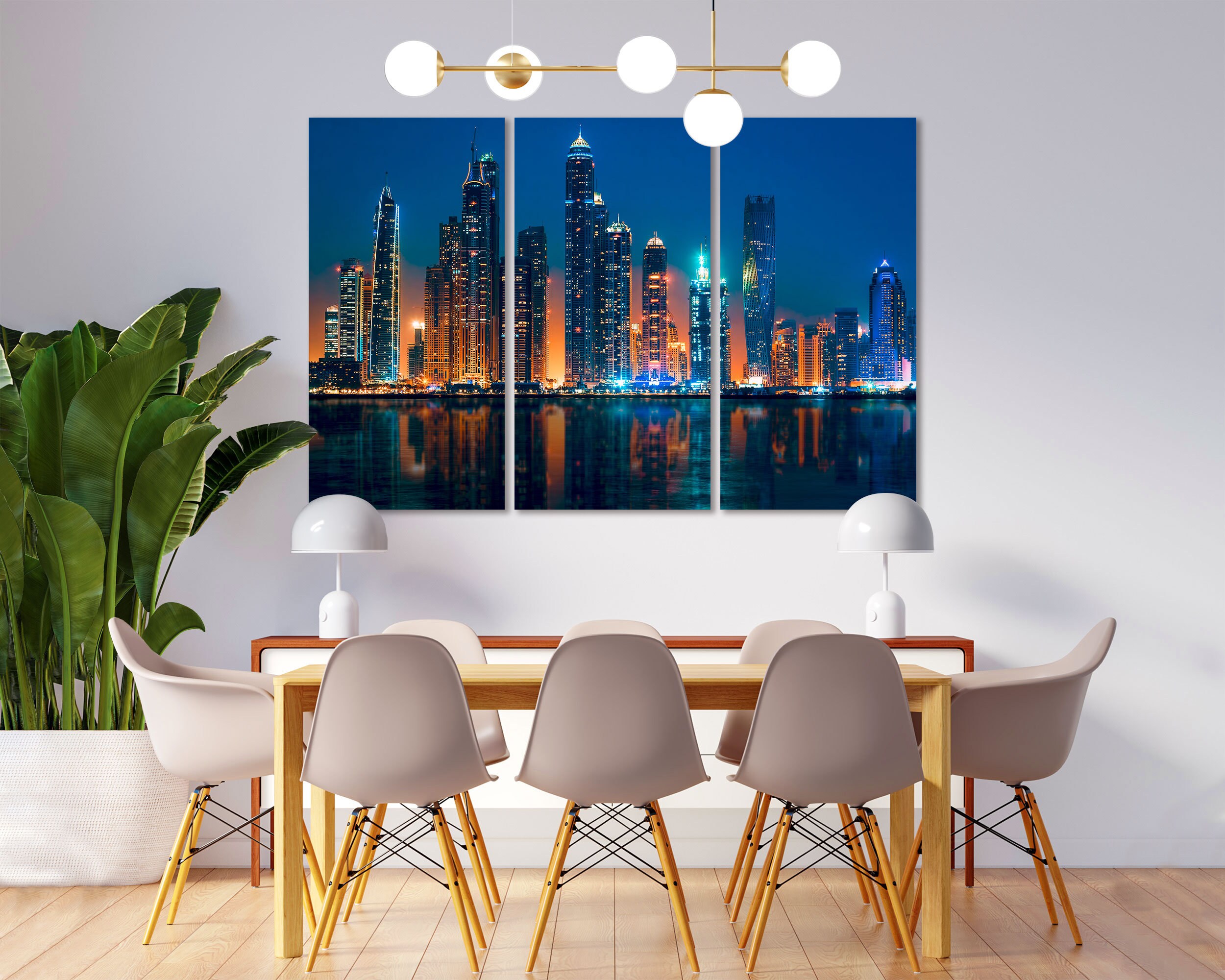 Leinwandbild 3-teilig modern Balkon in Dubai